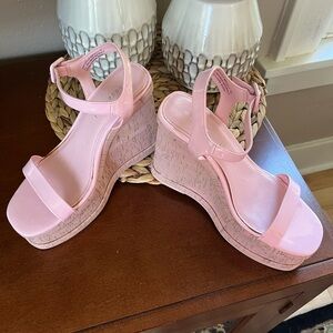 Madden Girl Pink Wedge Sandals with Platform Design